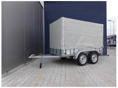 Huifaanhanger - ongeremd-132x257x150h-2x 750kg as-1400excl. linksvoor breed wit