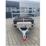 aanhanger met aluminium disselkist en bevestigingsrek voorkant