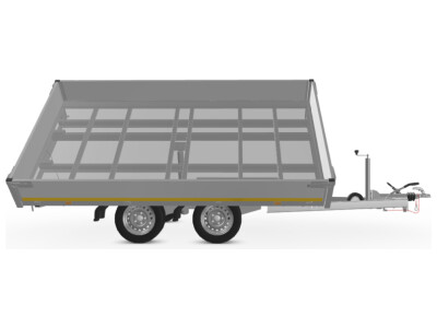 Eduard Kipper Driezijdig 330X180 | Laadvloer 63cm | 2000kg | EDK009 digitaal rechts in kiepstand naar rechts