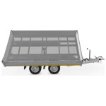 Eduard Kipper Driezijdig 330X180 | Laadvloer 63cm | 3000kg | EDK012 digitaal rechts in kiepstand rechts
