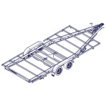 Tiny-House Trailer 690X255X52 | 3500kg | TH540 tekening rechtsachter boven