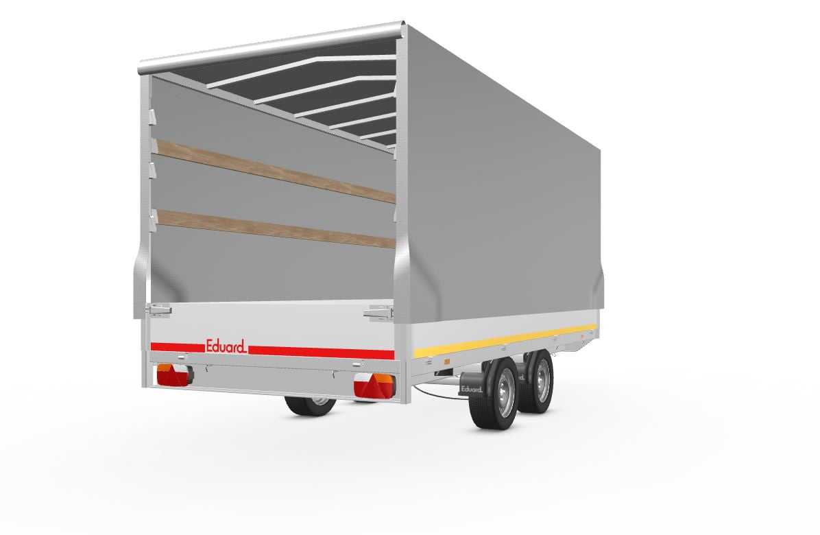 Huiftrailer 406 Eduard aanhanger met Huif Trailer 406x180 | 2000kg | EDH009 rechtsachter open