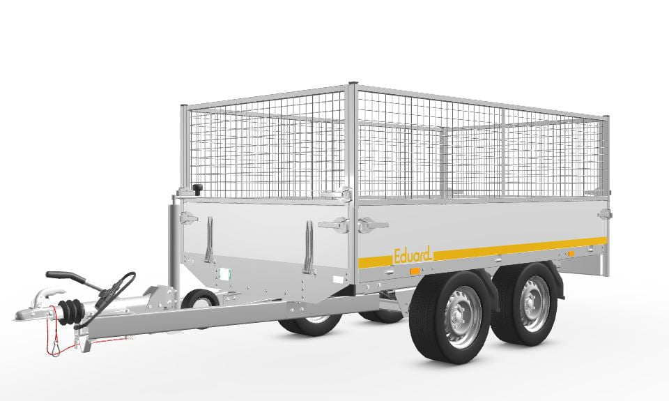 elf0021 Eduard Plateauwagen 250x145 | Laadvloer 63 cm | 2000kg | Loofrekken | ELF002 linksvoor
